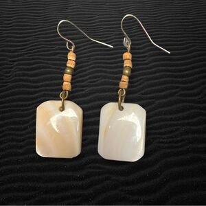 Tennessee River Mother If Pearl Shell Drop Dangle Earrings with French Hooks